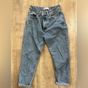 Zara boyfriend fit wide leg crop denim